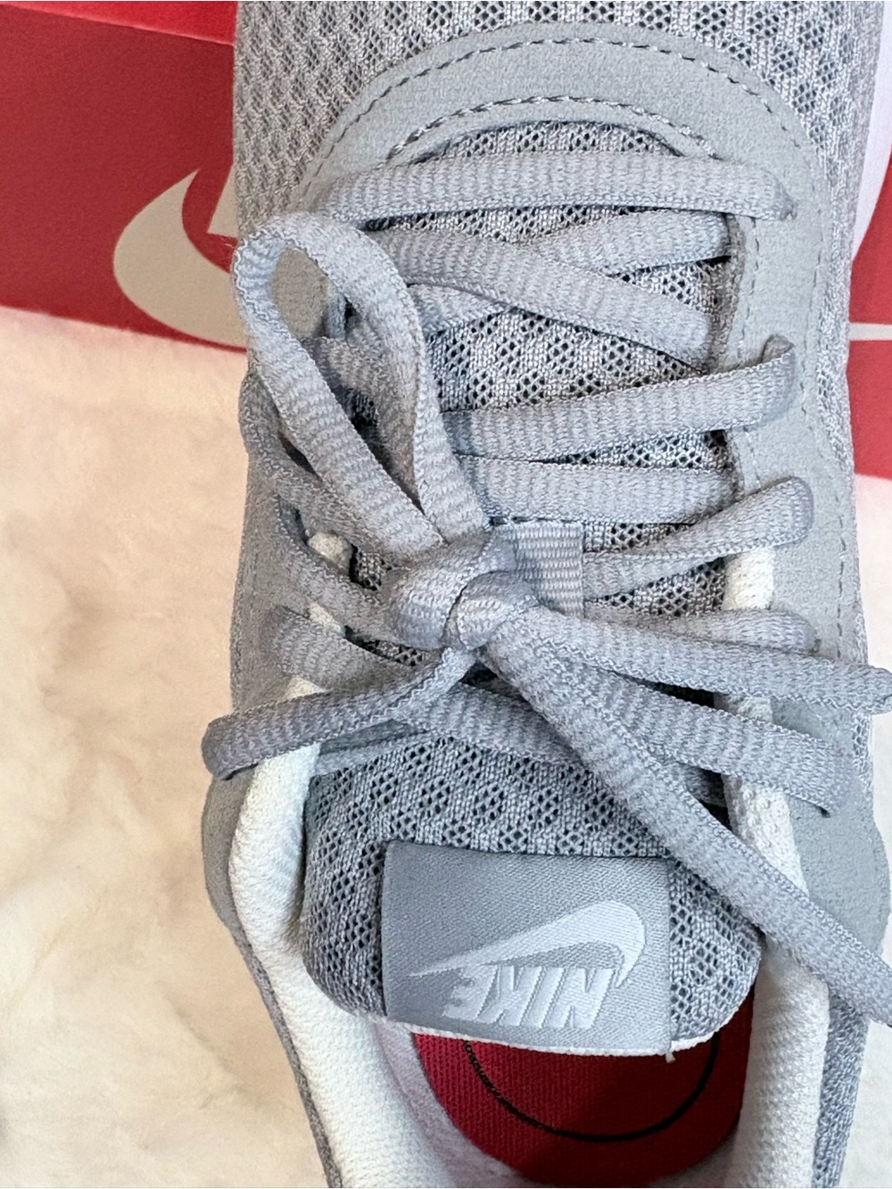 Nike Women's Light Gray Mesh Running Sneakers with White Swoosh - Picture 11 of 14